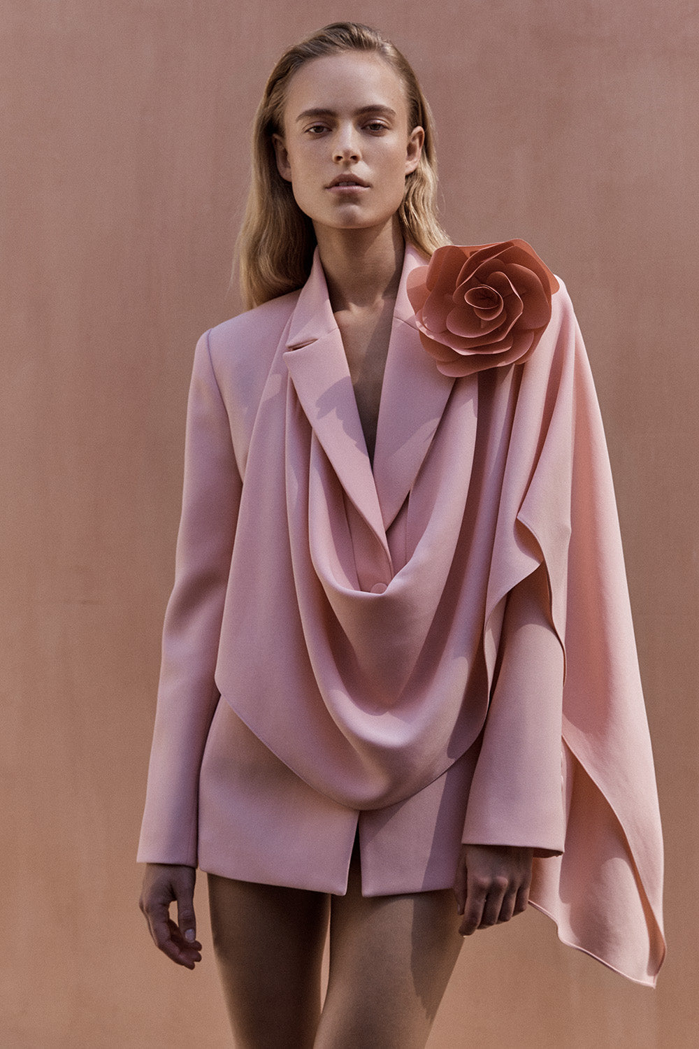 Carla Zampatti Pale Rose Fiore Brooch (Pink)