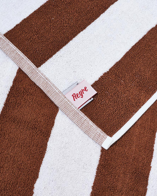 Aeyre Towel Set Wide Stripe in Brown