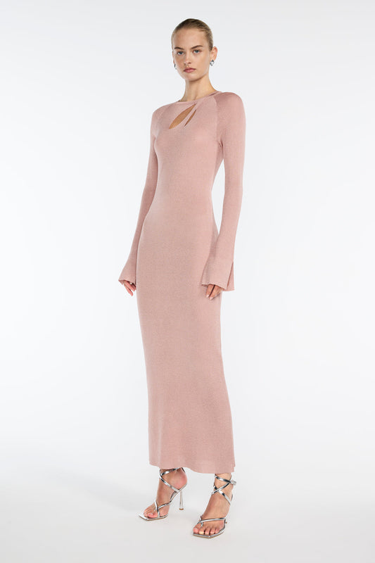 Shimmer L/S Knit Dress (Pink)