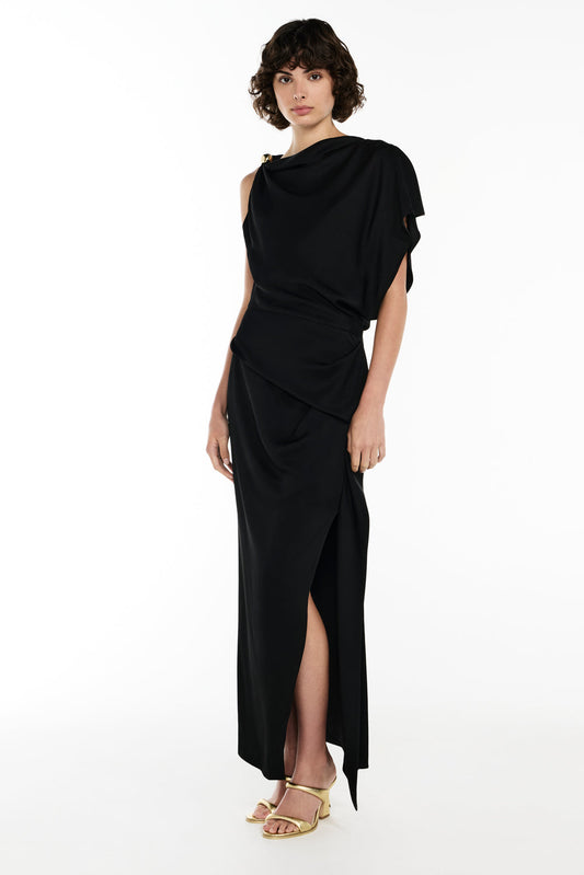 Melodrama Asymmetric Dress (Black)