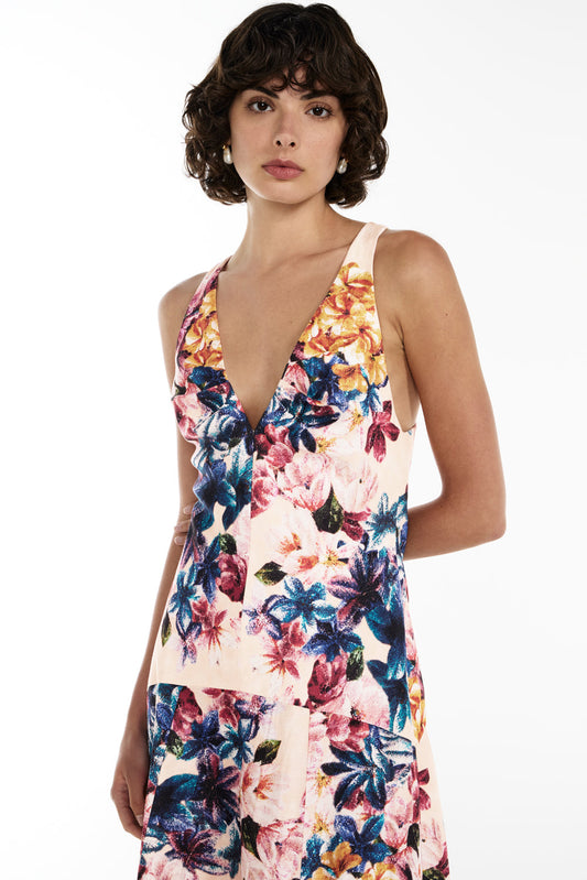 Scattered Flowers Sleeveless Dress (Floral)