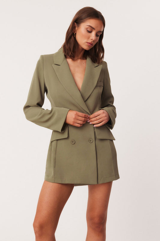 SNDYS RYAN BLAZER MINI DRESS (Moss)
