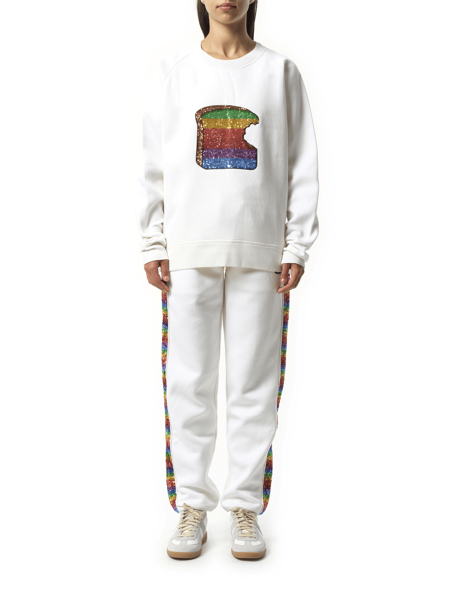 MARC JACOBS Long Sleeve Crew Sweatshirt (White)