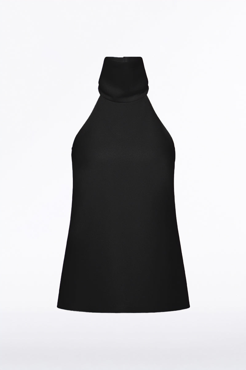 Carla Zampatti Crepe Halter Top (Black)