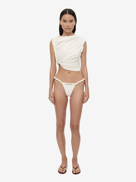Image of Swimwear. Product name - Rolled Up Brief in White colour by brand - CHRISTOPHER ESBER