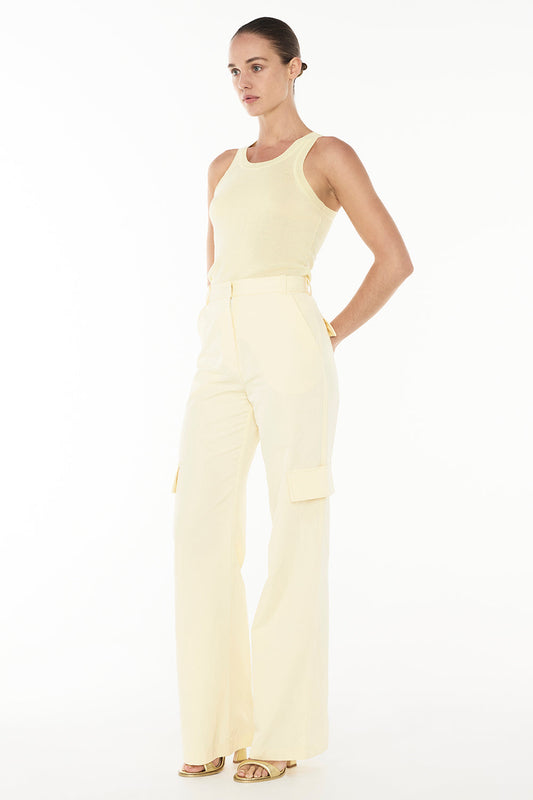 Day Glow Knit Tank (Pale Yellow)