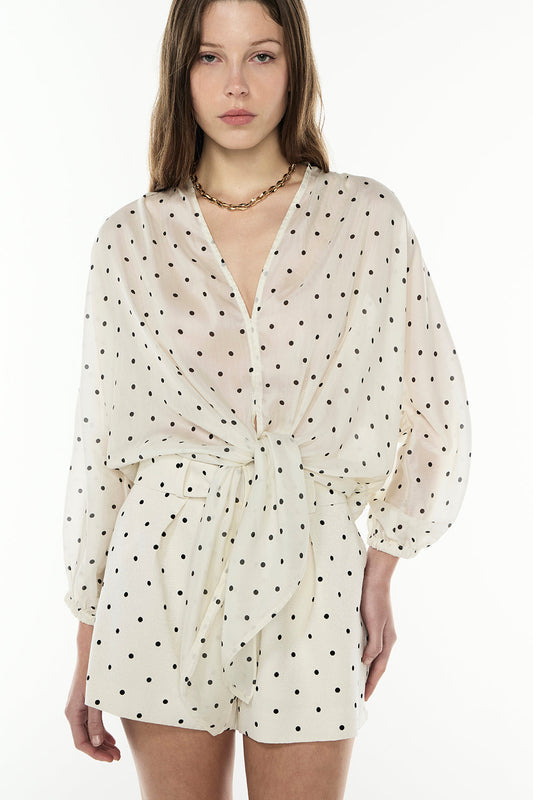 Dot Dot Dash Short (Ivory/Black)