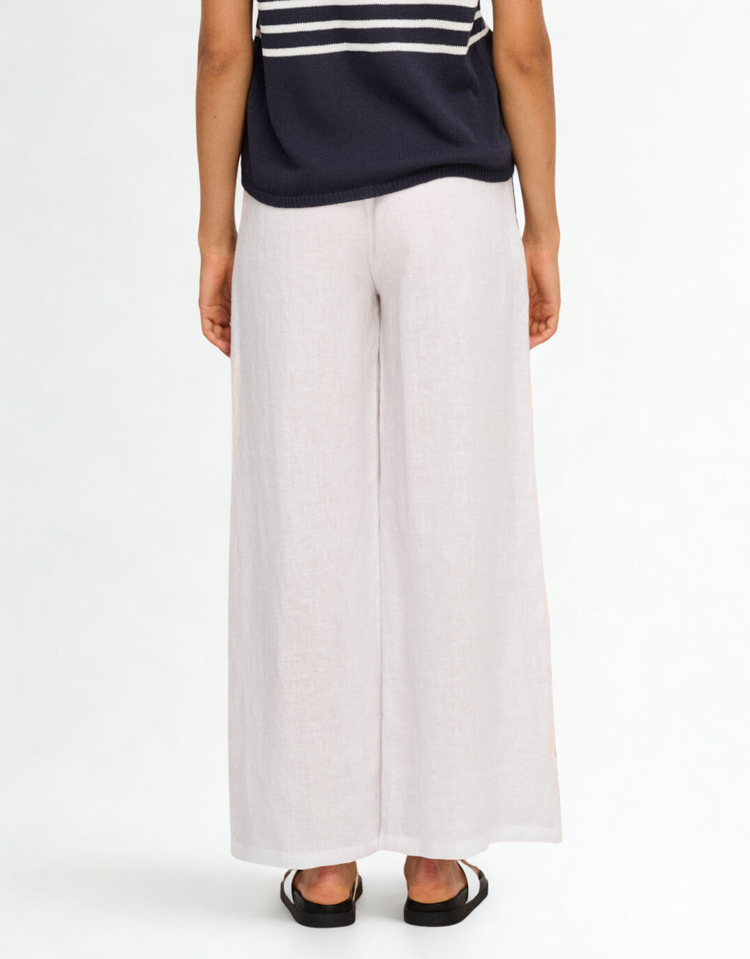 Little Lies Monaco Pants (White/Navy)