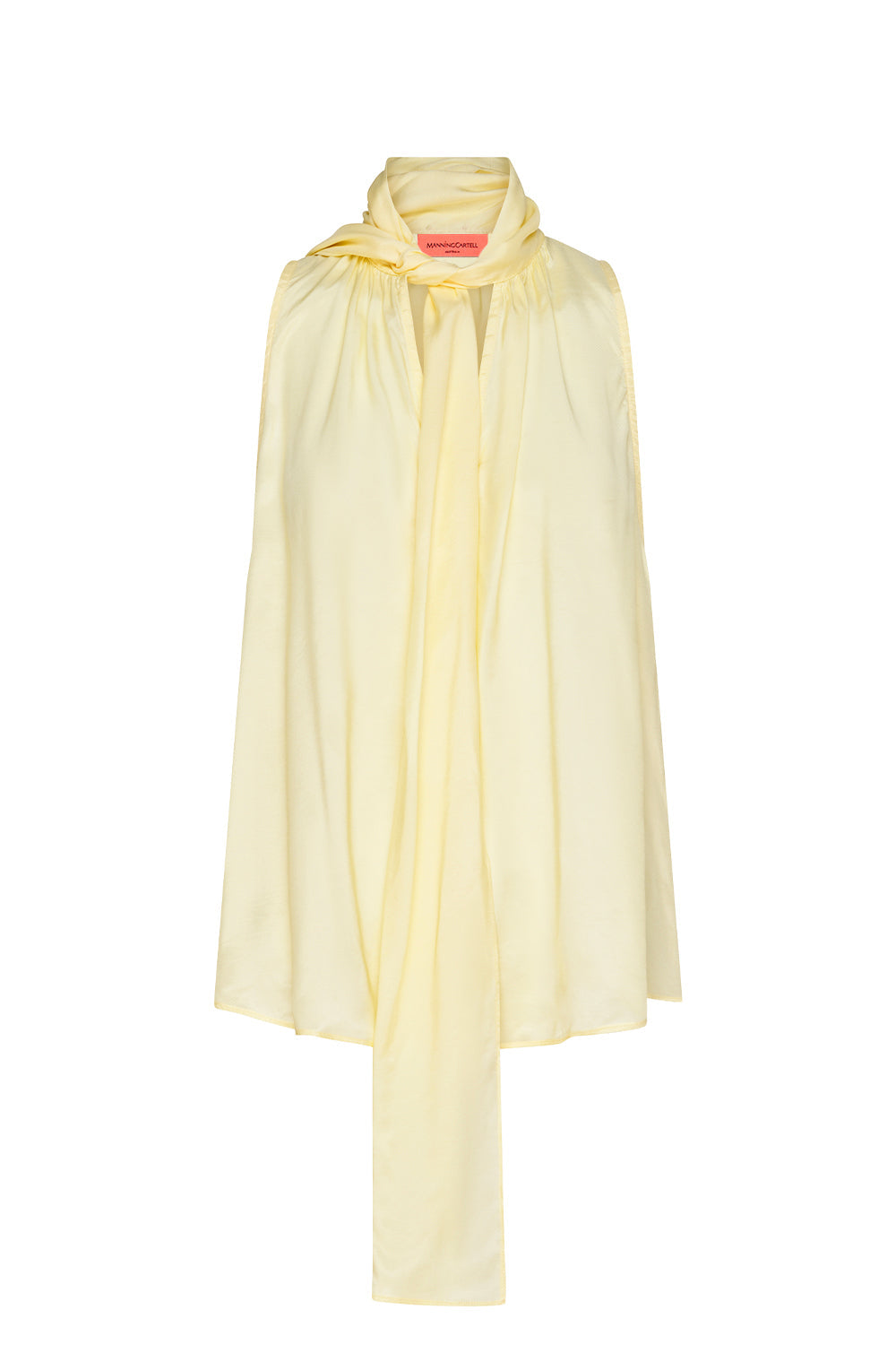 Image of Blouses. Productname: True Romance Tie Blouse in Pale Yellow colour by brand - Manning Cartell