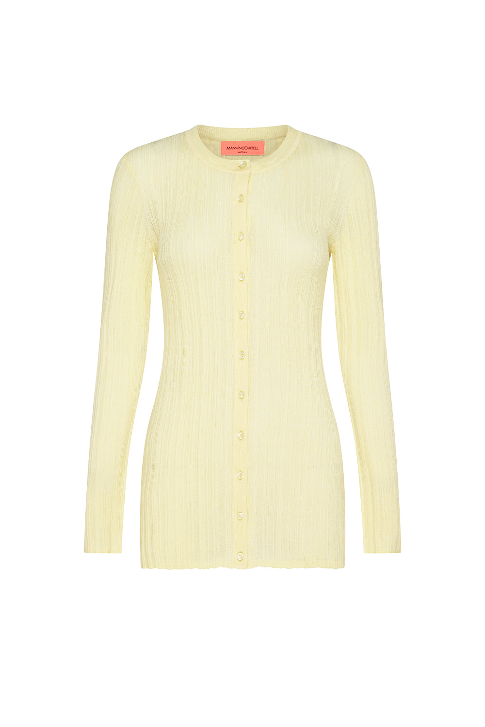 Image of Cardigans. Productname: Day Glow Cardigan in Pale Yellow colour by brand - Manning Cartell