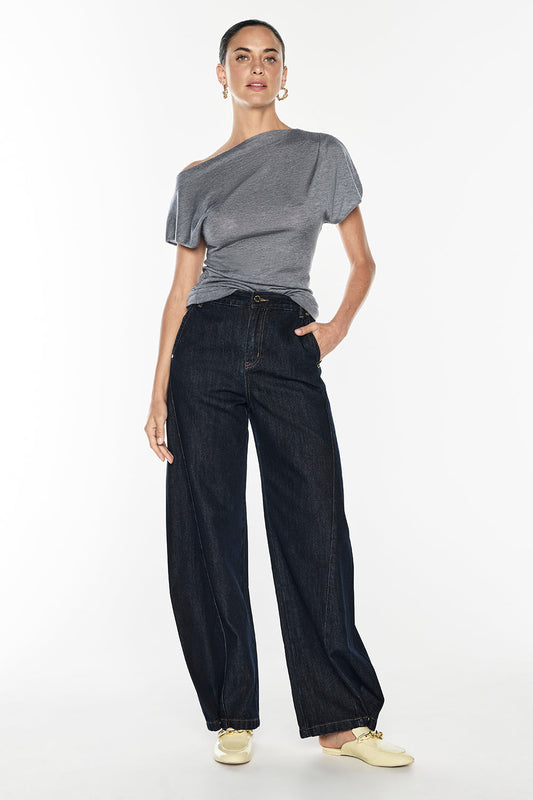 Image of Jeans. Productname: Future Lover Barrel Jean in Dark Indigo colour by brand - Manning Cartell