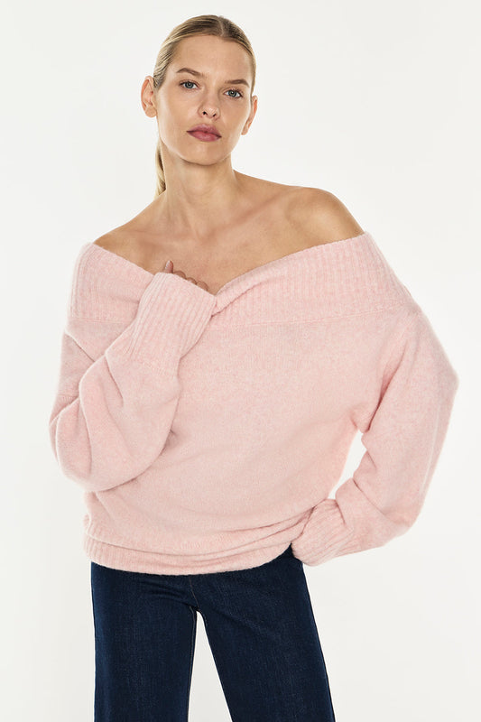 Frame Of Mind Knit Top (Pink Melange)