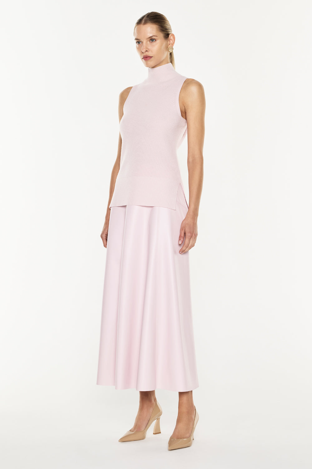 Funnel Vision Knit Top (Pink)