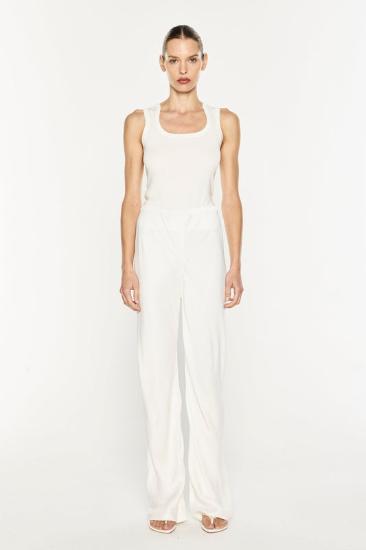 Oblique Bias Pant (White)