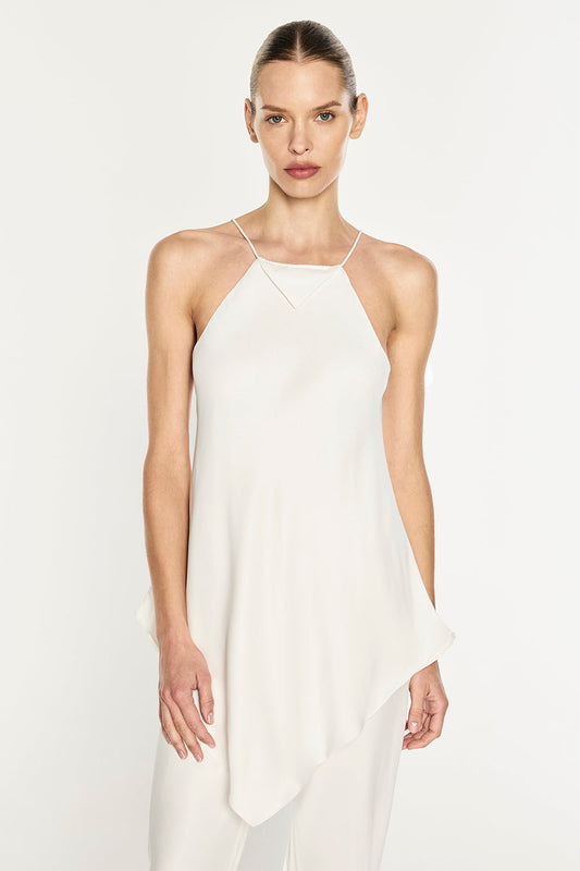 Oblique Racer Top (White)