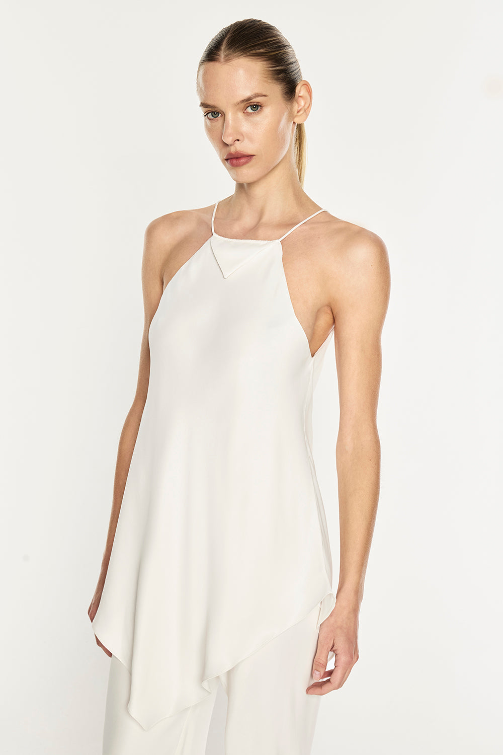 Oblique Racer Top (White)