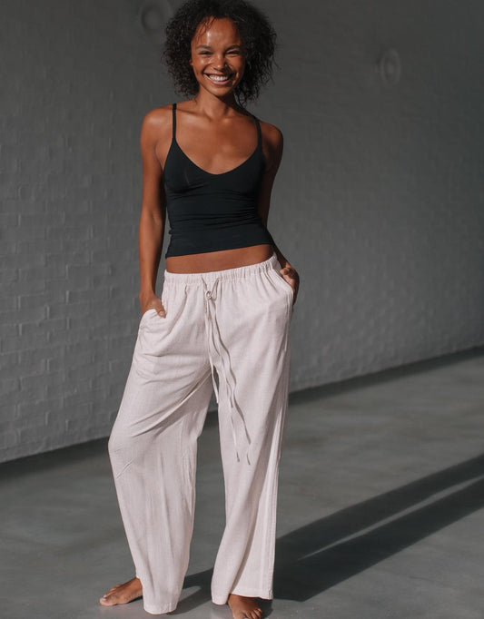 Berlin Racer Stripe Pant - (Natural/White)