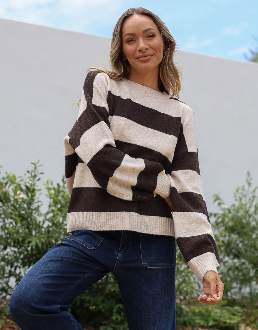 132 Fashion Frankie Knit (Choco/Natural Stripe)