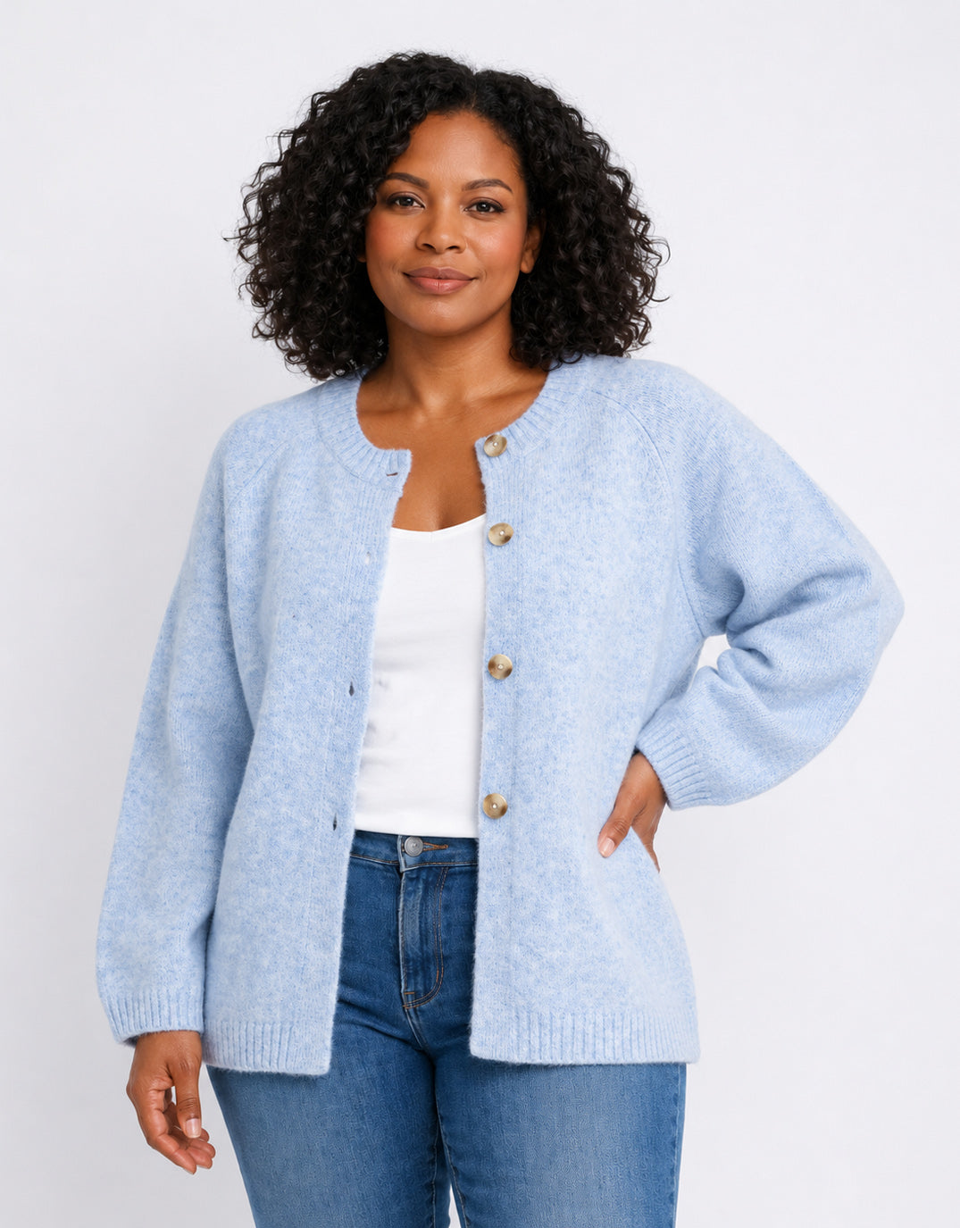 132 Fashion Lennox Long Sleeve Cardi (Powder Blue)