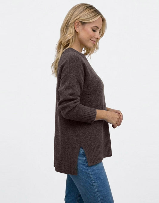 Maisie Hi-Low Knit - (Chocolate)