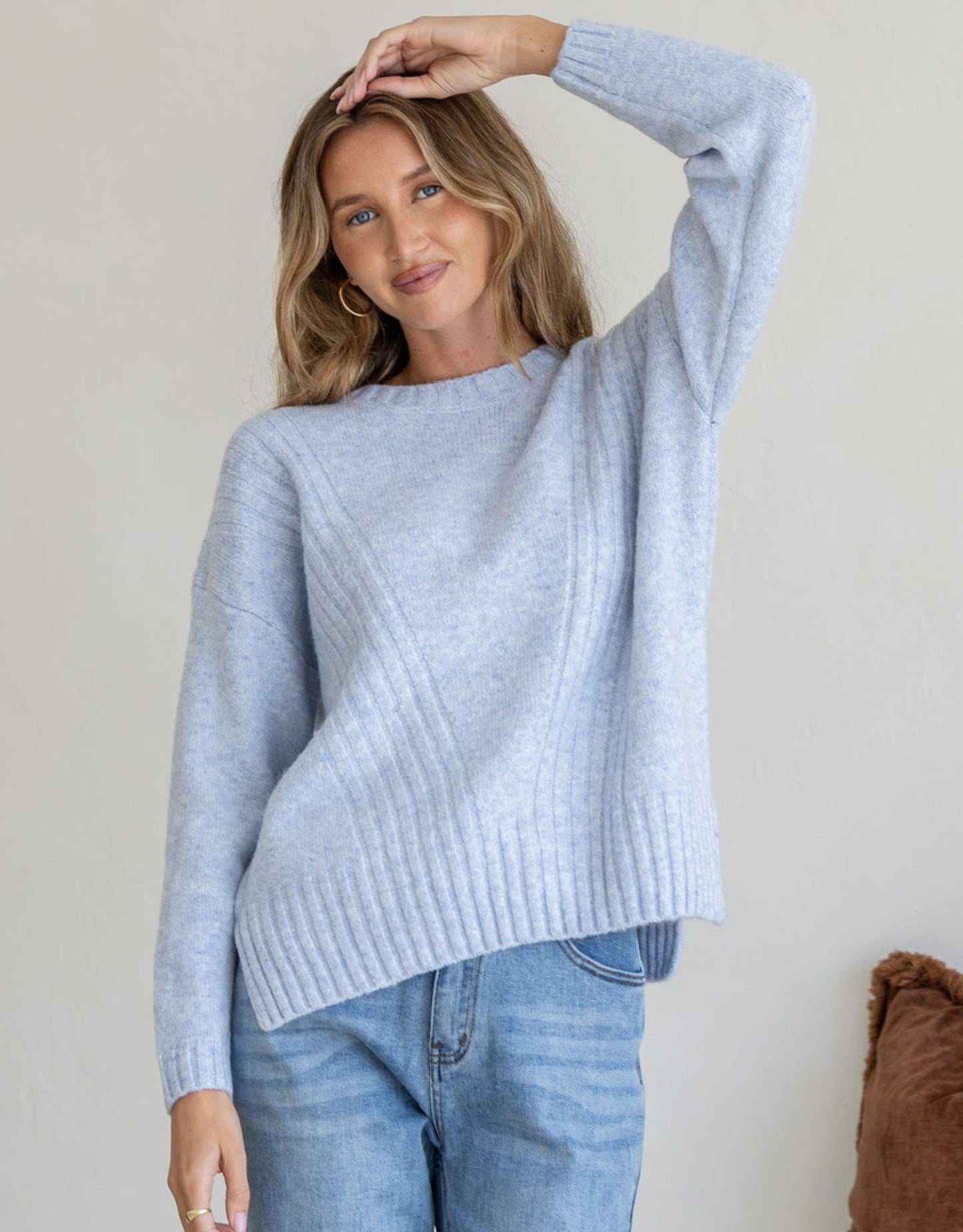 132 Fashion Oslo Woolblend Slouch Knit (Powder Blue)