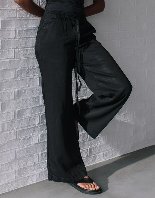 Rae Drawstring Jean - (Black)