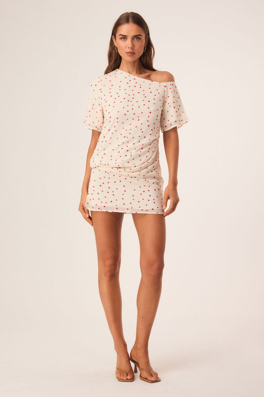 SNDYS VAIRE MINI DRESS (Vanilla Polka)