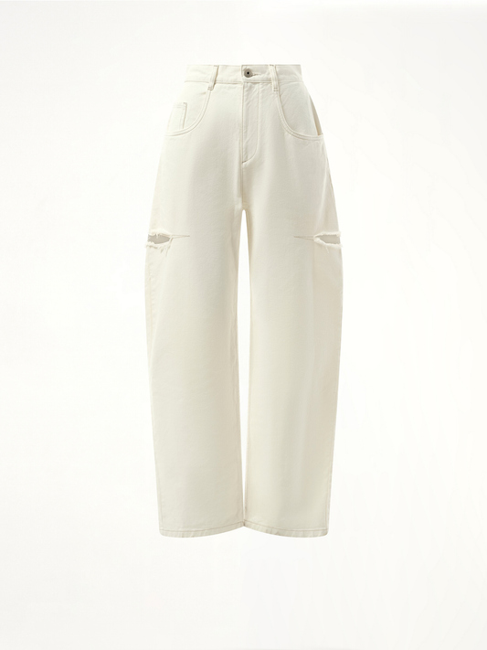 MAISON MARGIELA Slash Loose Fit Denim Jeans (White)