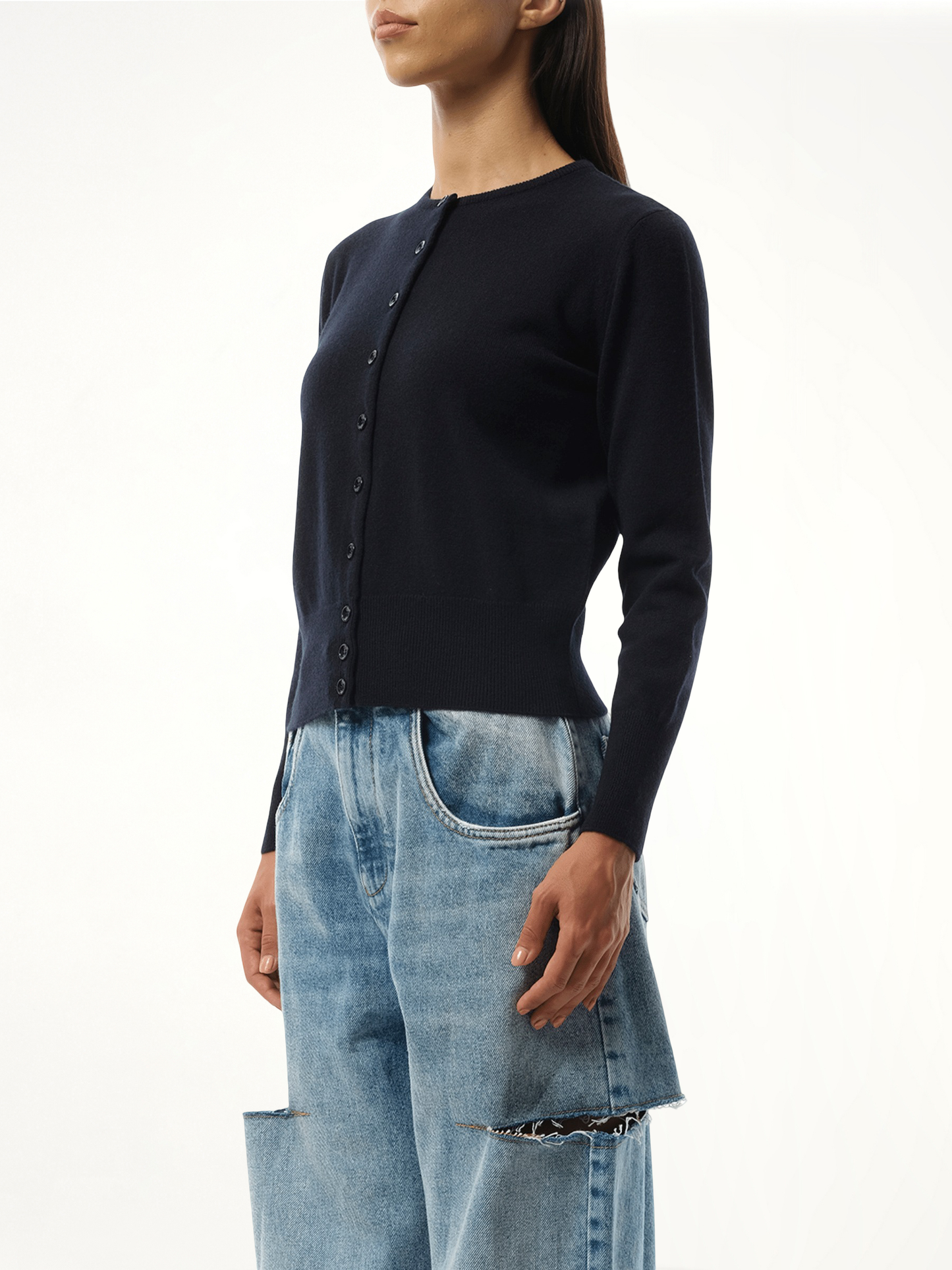 MAISON MARGIELA Fitted Cardigan (Navy)