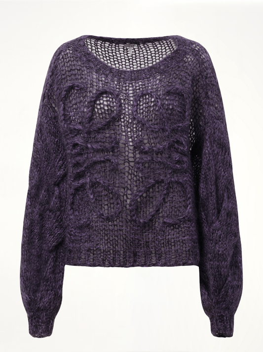 LOEWE Relaxed Fit Anagram Sweater (Purple)