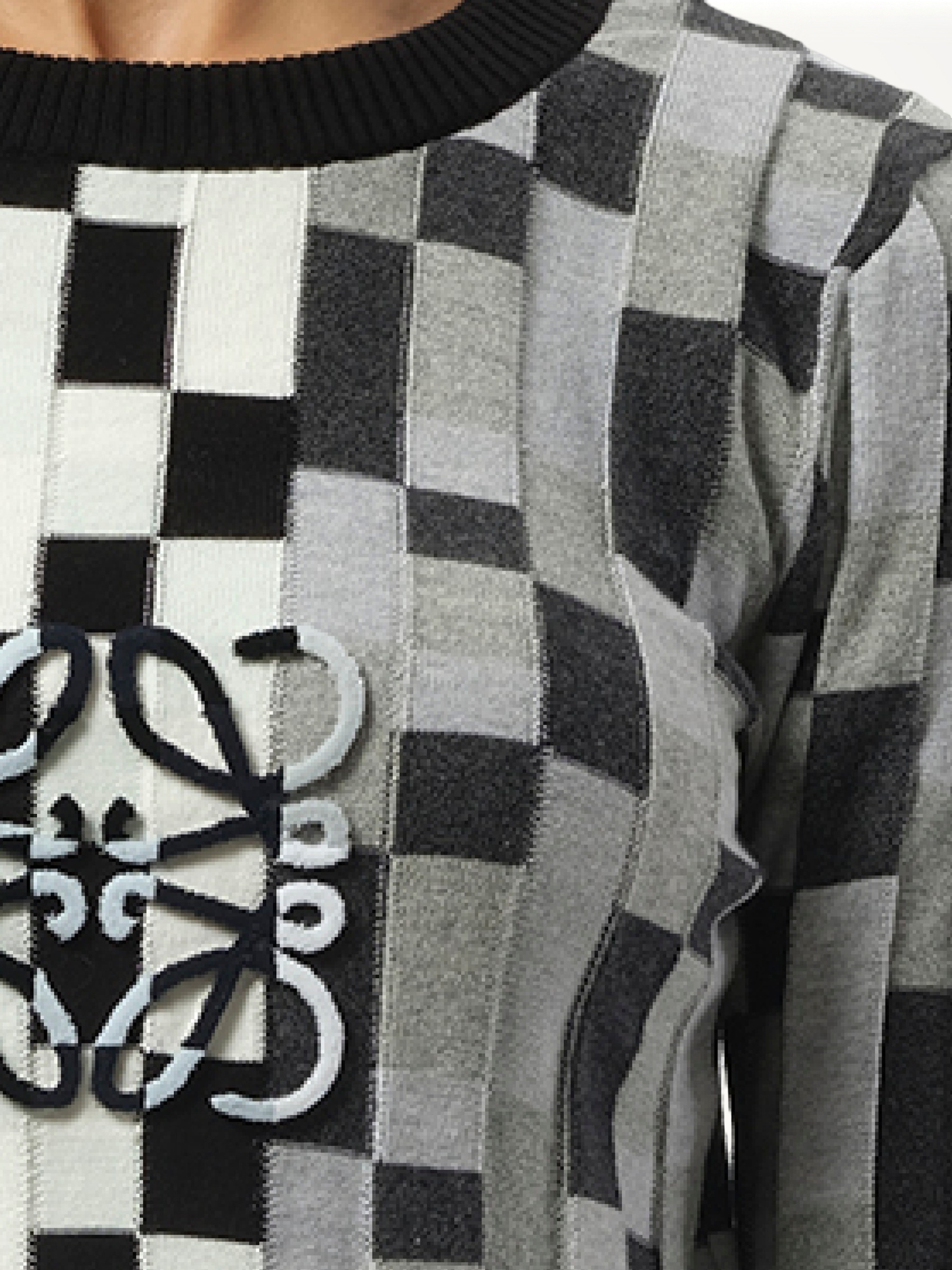 LOEWE Intarsia Anagram Sweater (Grey)