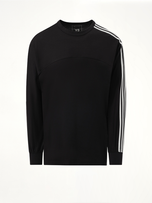 Y-3 3 Stripe Long Sleeve T-Shirt (Black)