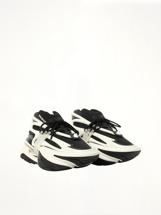 BALMAIN Unicorn Low Neoprene Sneaker (Black/White)