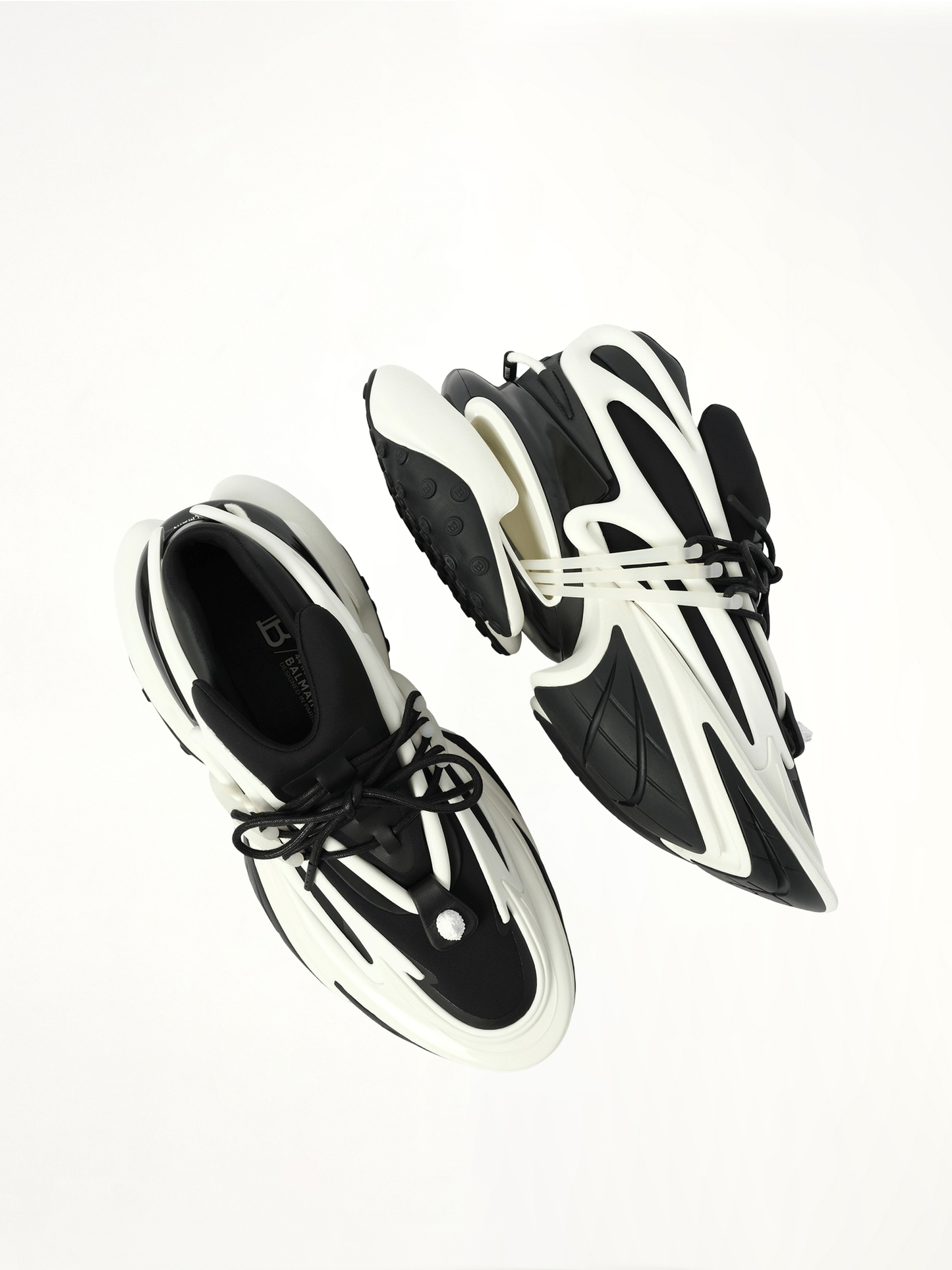 BALMAIN Unicorn Low Neoprene Sneaker (Black/White)