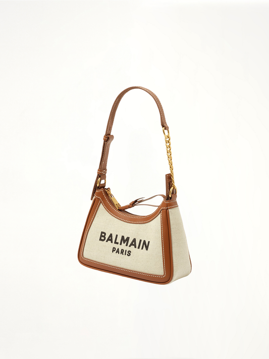 BALMAIN B-Army Shoulder Canvas Bag (Beige)