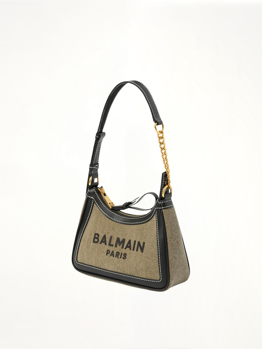 BALMAIN B-Army Shoulder Canvas Bag (Green)