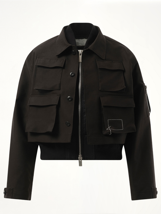 SACAI WTAPS Cotton Back Satin x Nylon Twill Jacket (Black)