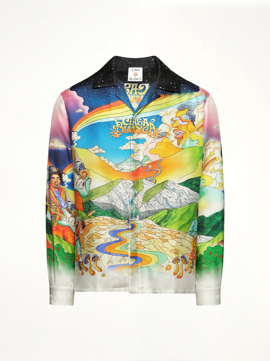 CASABLANCA La Musique Cuban Collar Shirt (Multicolour)