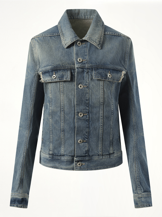 RICK OWENS DRKSHDW Trucker Denim Jacket (Blue)