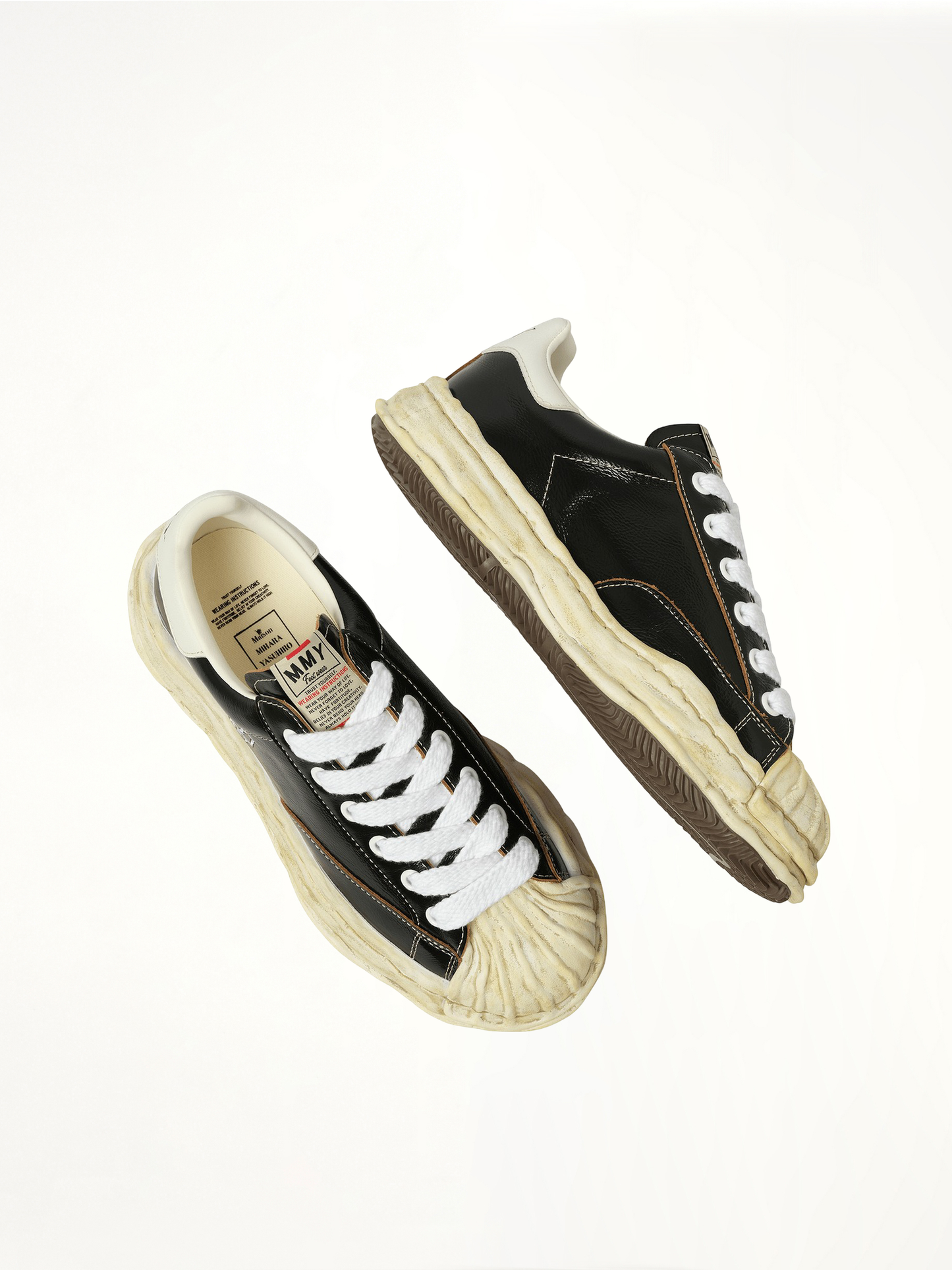 MAISON MIHARA YASUHIRO Blakey OG Wrinkled Leather Sneaker (Black)