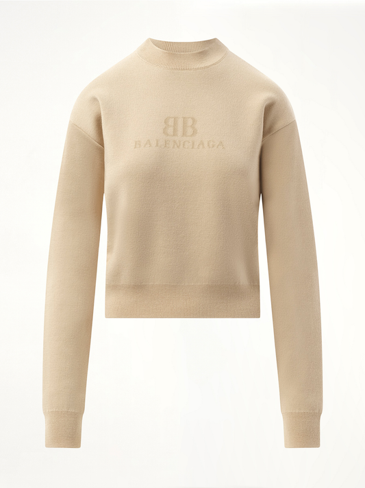 BALENCIAGA Cropped Sweater (Beige)