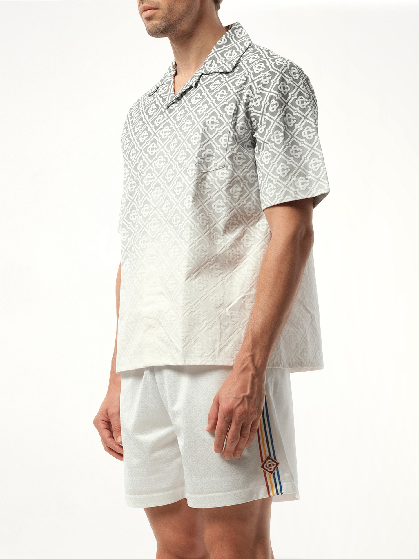 CASABLANCA Short Sleeve Cuban Collar Shirt (Grey)