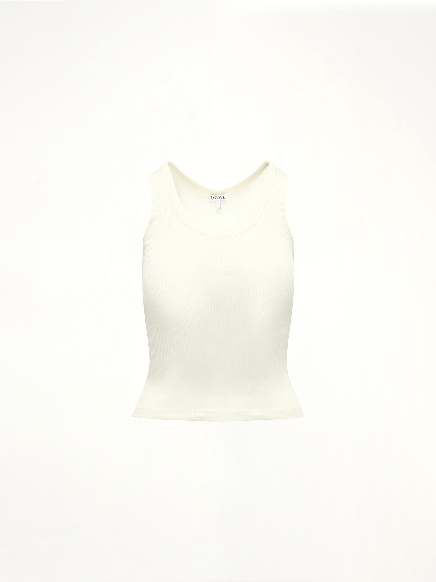 Image of a model wearing Tops. Productname: LOEWE Anagram Tank Top in WHITE colour by brand - LOEWE