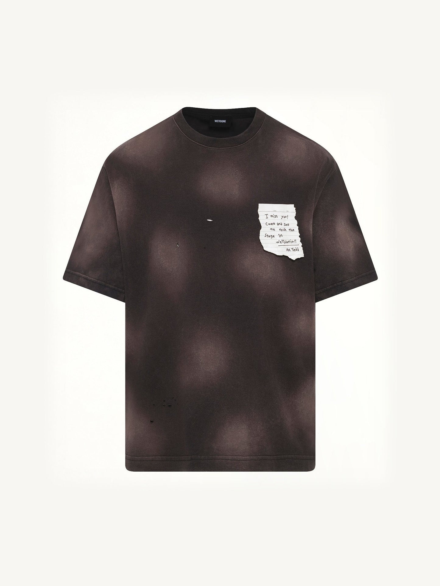 WE11DONE Paper Note Grunge T-Shirt (Black)