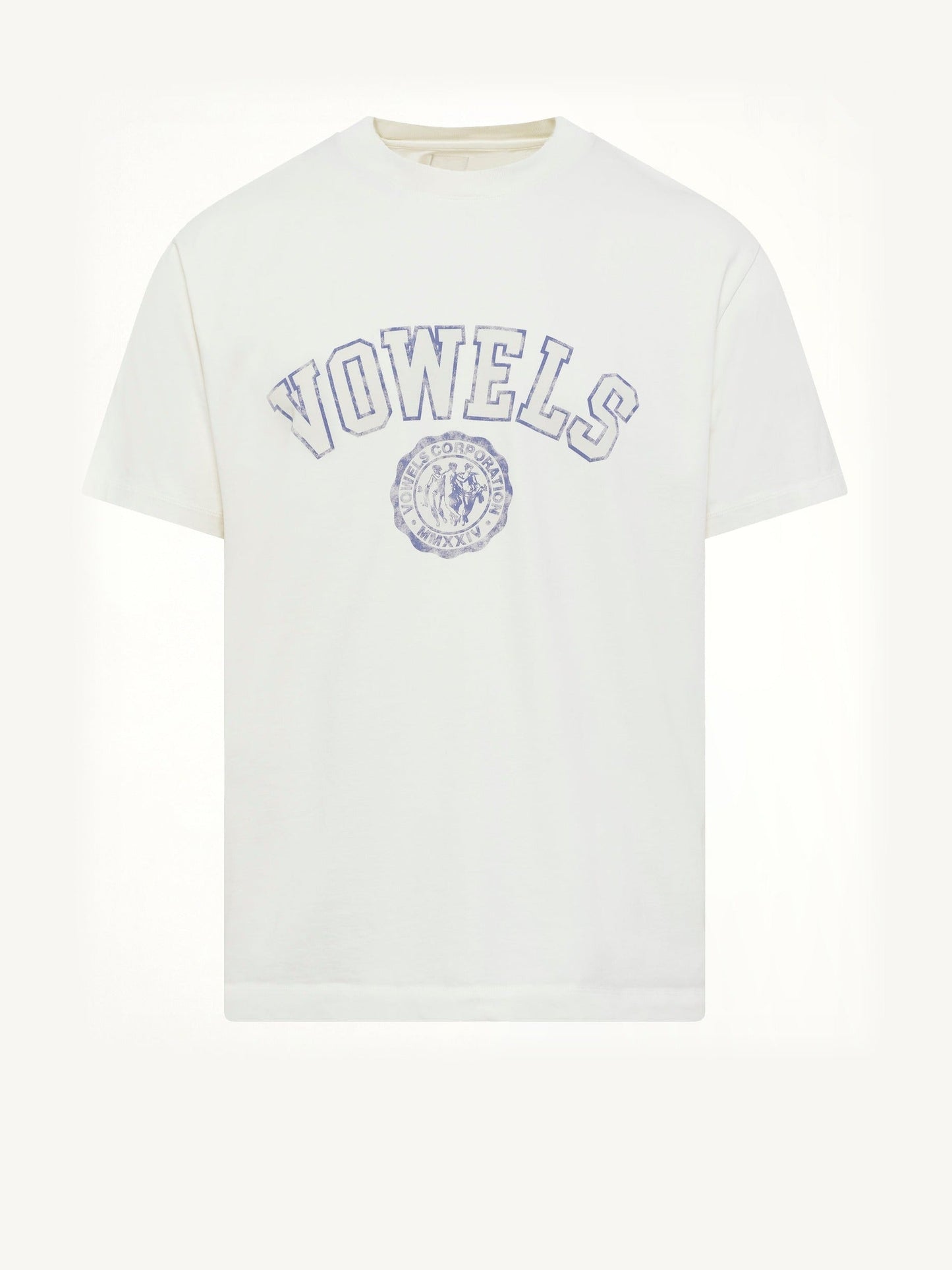 VOWELS Faded Collegiate T-Shirt (White)