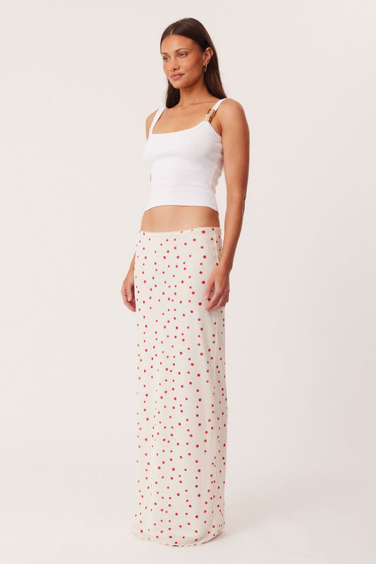SNDYS SAVANNAH MAXI SKIRT (Vanilla Polka Dot)