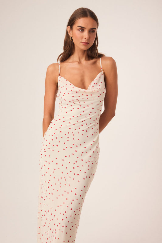 SNDYS SKIN MAXI DRESS (Vanilla Polka)