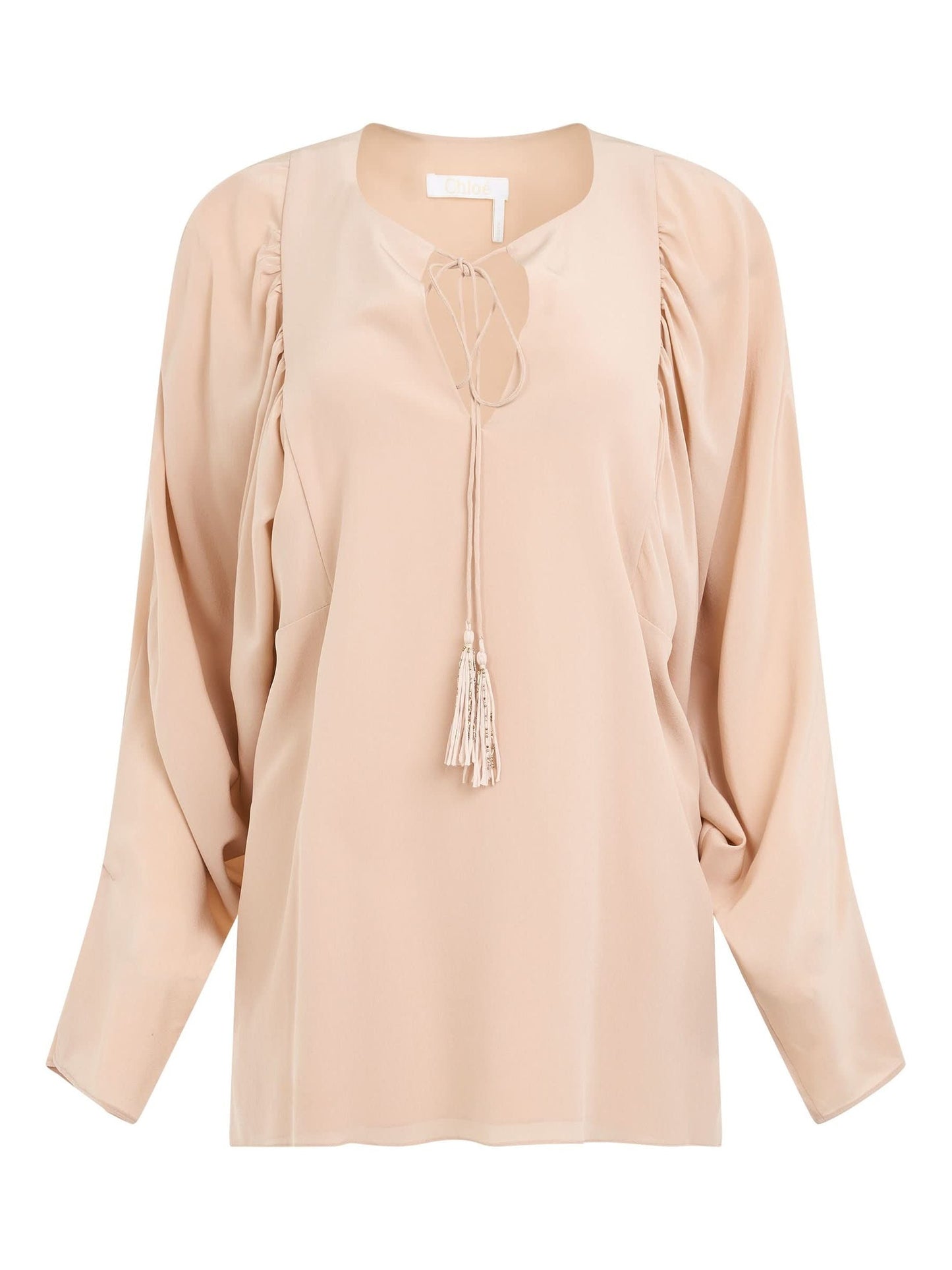 Image of a model wearing Tops. Productname: CHLOE Long Sleeve Top in Pink colour by brand - CHLOE
