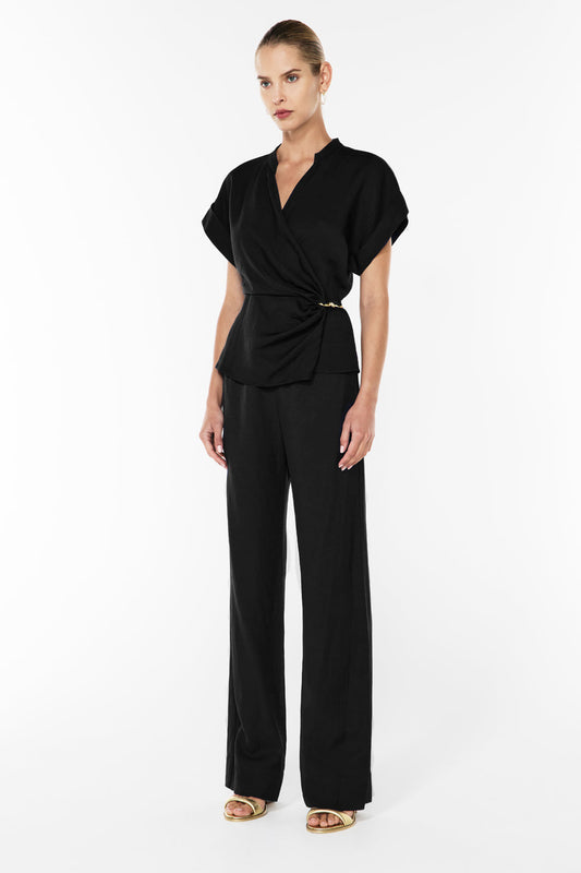Florence Wrap Top (Black)