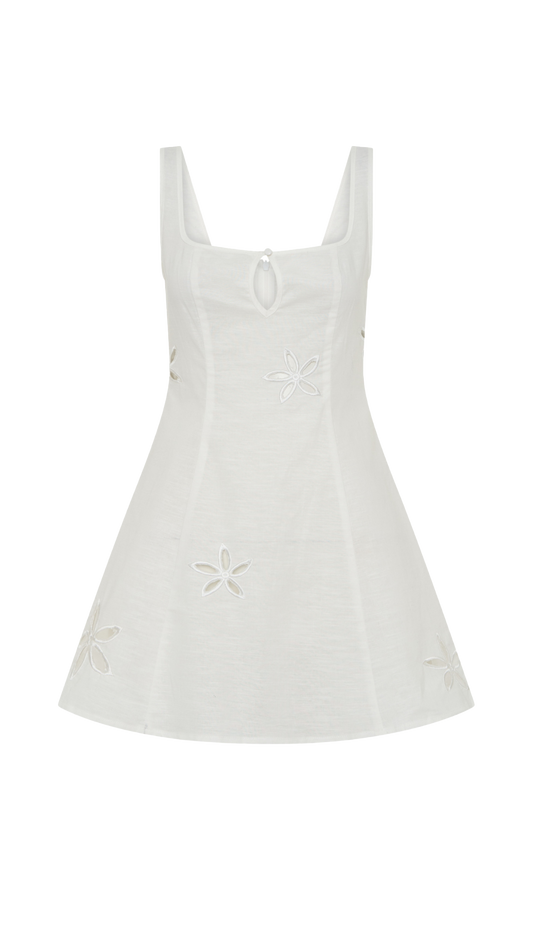 SNDYS FLORA MINI DRESS (White)